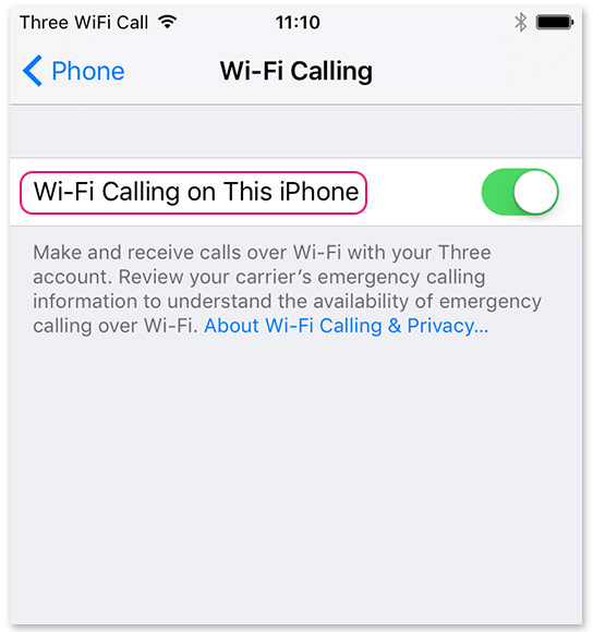 How to activate wi-fi calling on ios.