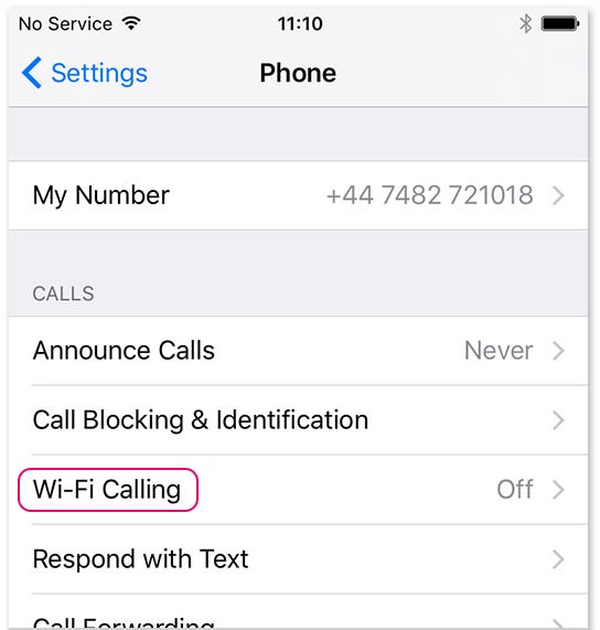 How to activate wi-fi calling on ios.