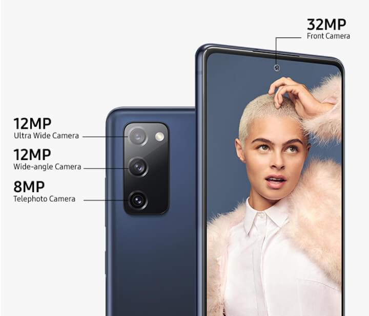 Galaxy S20 FE 5G rear and front-facing camera details