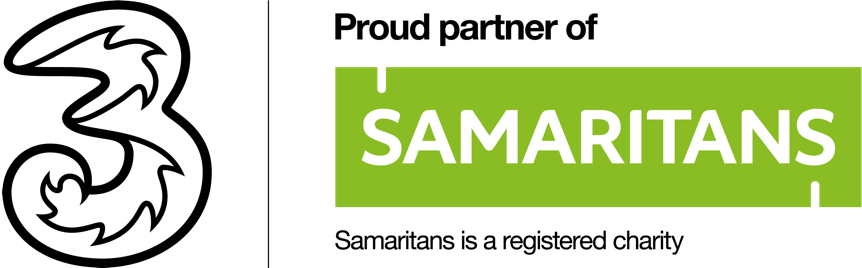 Three and Samaritans partnership logo